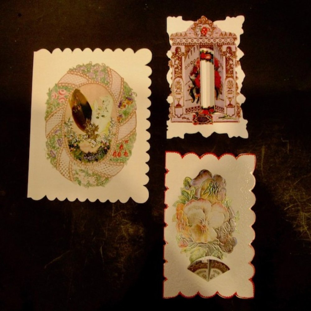 3 Victorian Vintage Valentines  1 each of 3 New Unused